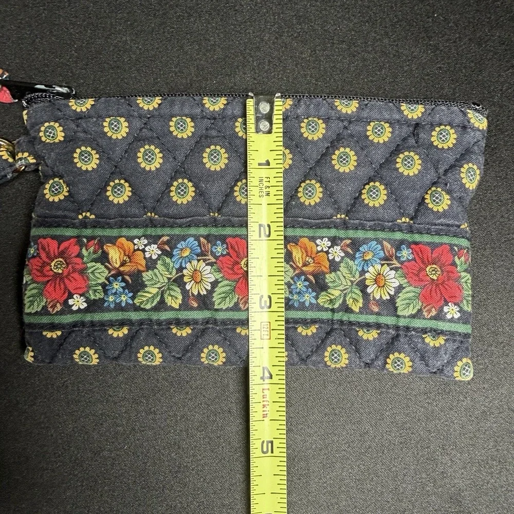 Vera Bradley Zip Wallet Wristlet Clutch Provencal Black Floral Quilted Retired